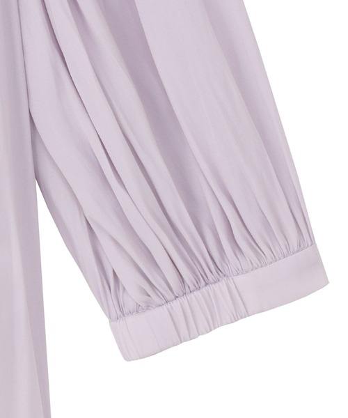 TOKYO SHIRTS（トウキョウシャツ）の「ビンテージデシン生地 バンドカラー長袖ブラウス（シャツ/ブラウス・レディース・ネイビー/パープル・L/M）」の9枚目の写真