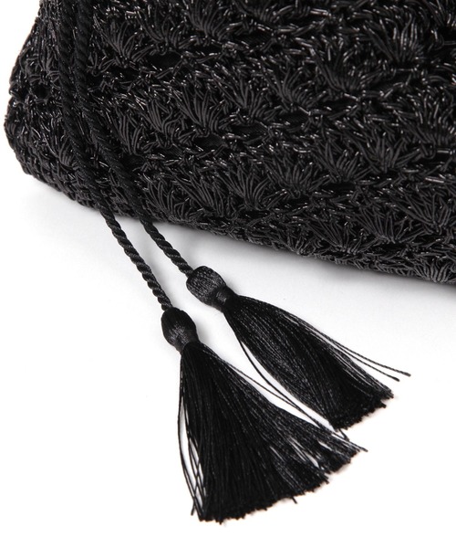 BAYFLOW(ベイフロー)の「ラメアミ巾着ショルダー(ショルダーバッグ・レディース・ブラック/シルバー・FREE)」の11枚目の写真