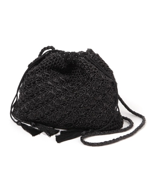 BAYFLOW(ベイフロー)の「ラメアミ巾着ショルダー(ショルダーバッグ・レディース・ブラック/シルバー・FREE)」の17枚目の写真