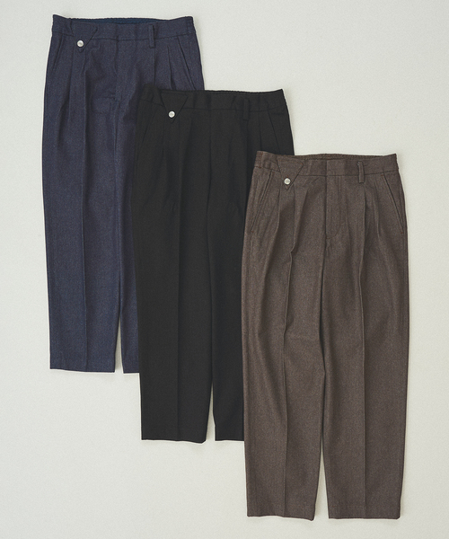 417 EDIFICE（フォーワンセブンエディフィス）の「2タック ワイドデニム（デニムパンツ・メンズ・ブラック/ネイビー/ブラウン・MEDIUM/LARGE/SMALL）」の18枚目の写真