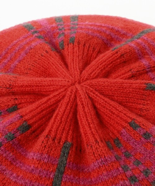 BEAMS BOY（ビームスボーイ）の「【別注】ROBERT MACKIE / チェック ベレー（ハンチング/ベレー帽・レディース・レッド/ブルー・ONE SIZE）」の4枚目の写真