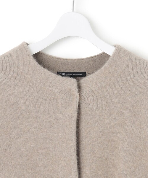23区　ラクーンブレンドダブルフェイス ニットカーディガン CLASSY.11月号掲載/洗える】ラクーンブレンドダブルフェイス