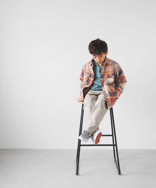 BAYFLOW（ベイフロー）の「[リバーシブル] レトロチェックボアジャケット(KIDS)（ブルゾン・キッズ・オフホワイト/レッド・140cm/130cm/120cm/110cm/150cm）」の22枚目の写真