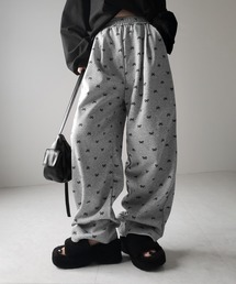 ※※【 3color / 3size 】リボンワイドイージースウェットパンツ / ribbon wide easy sweat pants