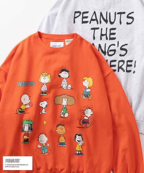 PEANUTS(ピーナッツ)の「【0】【PEANUTS/ピーナッツ】ALLキャラクターイラスト&バックBIGロゴ プリントデザイン ビッグシルエット クルーネックスウェット/ 裏毛(スウェット・レディース・ブラック/シルバーグレー/ネイビー/オレンジ・M/L/XL)」の4枚目の写真