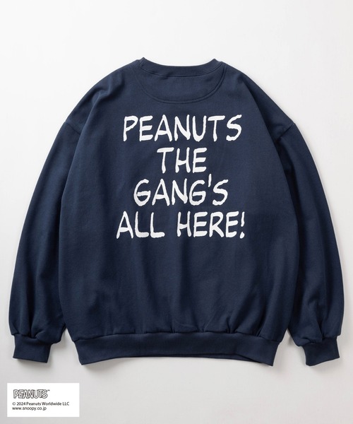 PEANUTS(ピーナッツ)の「【0】【PEANUTS/ピーナッツ】ALLキャラクターイラスト&バックBIGロゴ プリントデザイン ビッグシルエット クルーネックスウェット/ 裏毛(スウェット・レディース・ブラック/シルバーグレー/ネイビー/オレンジ・M/L/XL)」の6枚目の写真
