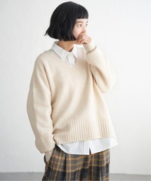 ラインVネックニットプルオーバー