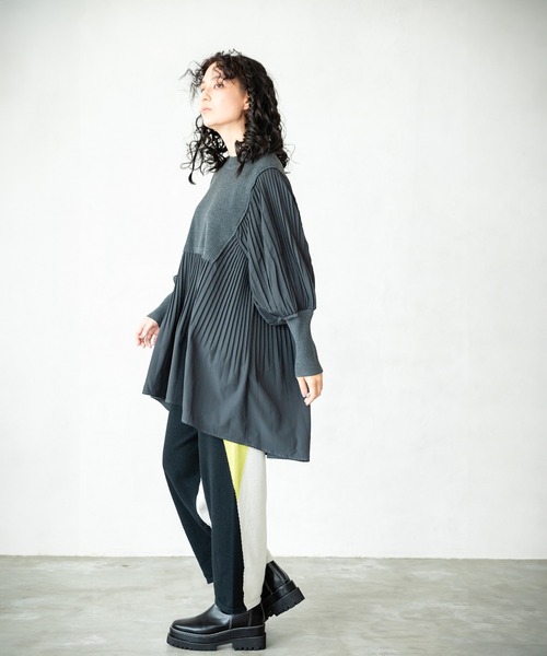 OSMOSIS（オズモーシス）の「2WAY配色ニットパンツ（その他パンツ・レディース・ブラウン/ブラック/グレー・ONE SIZE）」の5枚目の写真