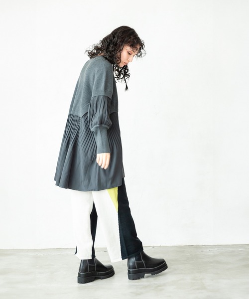 OSMOSIS（オズモーシス）の「2WAY配色ニットパンツ（その他パンツ・レディース・ブラウン/ブラック/グレー・ONE SIZE）」の7枚目の写真