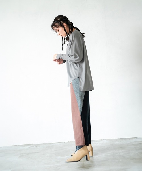 OSMOSIS（オズモーシス）の「2WAY配色ニットパンツ（その他パンツ・レディース・ブラウン/ブラック/グレー・ONE SIZE）」の11枚目の写真