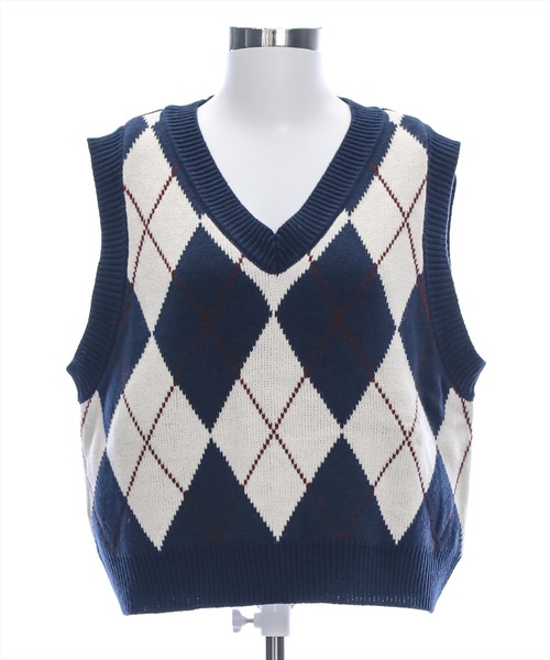 clear（クリア）の「アーガイル柄ベスト [大人 カジュアル 着回し力抜群]≪再入荷≫（ベスト・レディース・ベージュ/ネイビー/アイボリー・F）」の18枚目の写真