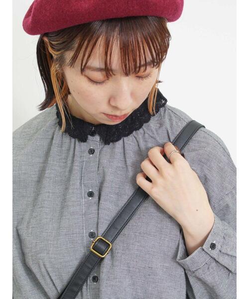 Samansa Mos2（サマンサ モスモス）の「柄アソートレース襟チュニック（シャツ/ブラウス・レディース・チャコールグレー/オフホワイト/ベージュ/マスタード・F）」の7枚目の写真