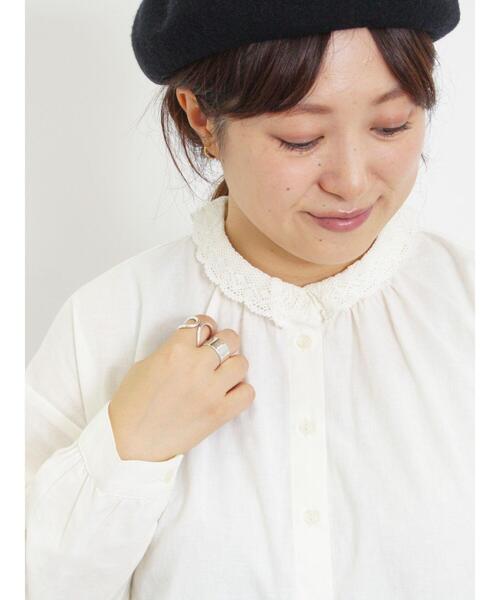 Samansa Mos2（サマンサ モスモス）の「柄アソートレース襟チュニック（シャツ/ブラウス・レディース・チャコールグレー/オフホワイト/ベージュ/マスタード・F）」の16枚目の写真