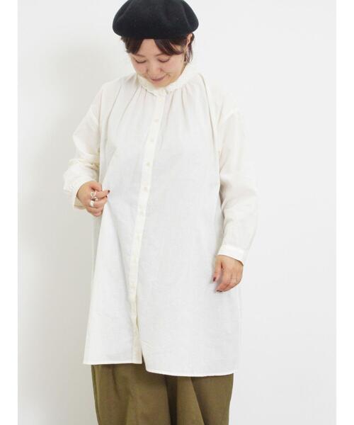 Samansa Mos2（サマンサ モスモス）の「柄アソートレース襟チュニック（シャツ/ブラウス・レディース・チャコールグレー/オフホワイト/ベージュ/マスタード・F）」の17枚目の写真