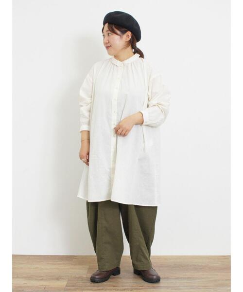 Samansa Mos2（サマンサ モスモス）の「柄アソートレース襟チュニック（シャツ/ブラウス・レディース・チャコールグレー/オフホワイト/ベージュ/マスタード・F）」の19枚目の写真