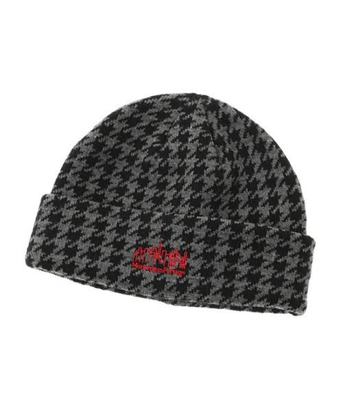 Manhattan Portage（マンハッタンポーテージ）の「Manhattan Portage/マンハッタンポーテージ ビーニー JACQUAR PATTERN KNIT CAP MP304（ニットキャップ/ビーニー・メンズ・チャコールグレー×ブラック/ネイビー/レオパード・FREE）」の2枚目の写真