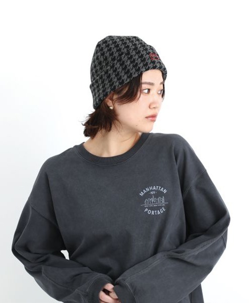 Manhattan Portage（マンハッタンポーテージ）の「Manhattan Portage/マンハッタンポーテージ ビーニー JACQUAR PATTERN KNIT CAP MP304（ニットキャップ/ビーニー・メンズ・チャコールグレー×ブラック/ネイビー/レオパード・FREE）」の13枚目の写真