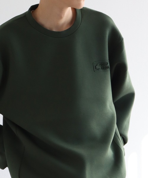 LOGOS(ロゴス)の「【CAMP LOGOS/キャンプ ロゴス】ダンボールニット エンボスロゴ スウェット(スウェット・メンズ・オリーブ/グレー/ブラック・M/L/XL)」の3枚目の写真