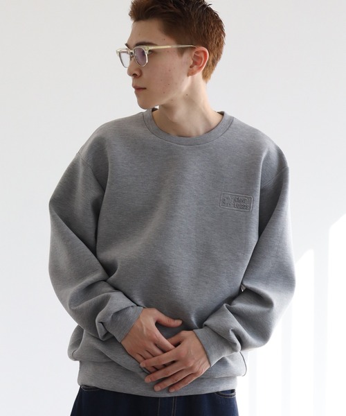 LOGOS(ロゴス)の「【CAMP LOGOS/キャンプ ロゴス】ダンボールニット エンボスロゴ スウェット(スウェット・メンズ・オリーブ/グレー/ブラック・M/L/XL)」の12枚目の写真