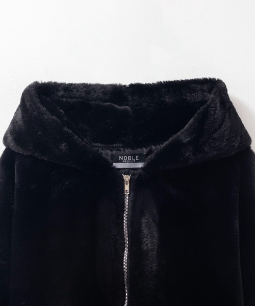 NOBLE PRODUCT(ノーブルプロダクツ)の「【NOBLE PRODUCT】BIGロゴ ファーフードジャケット(その他アウター・メンズ・チャコールグレー/ブラック/ホワイト・M/XL/L)」の12枚目の写真