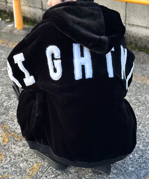 NOBLE PRODUCT(ノーブルプロダクツ)の「【NOBLE PRODUCT】BIGロゴ ファーフードジャケット(その他アウター・メンズ・チャコールグレー/ブラック/ホワイト・M/XL/L)」の13枚目の写真