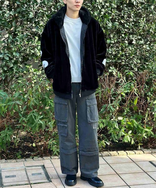 NOBLE PRODUCT(ノーブルプロダクツ)の「【NOBLE PRODUCT】BIGロゴ ファーフードジャケット(その他アウター・メンズ・チャコールグレー/ブラック/ホワイト・M/XL/L)」の19枚目の写真