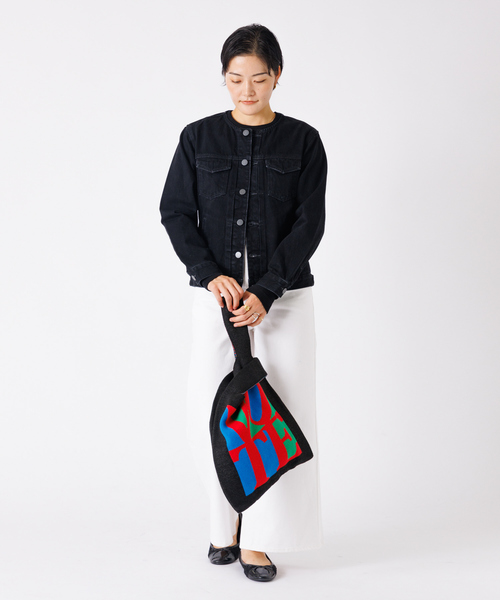 THRIFTY LOOK(スリフティールック)の「【THRIFTY LOOK/スリフティールック】ニットトートバッグ / ミニトート(トートバッグ・レディース・イエロー/ブラック・フリー)」の7枚目の写真