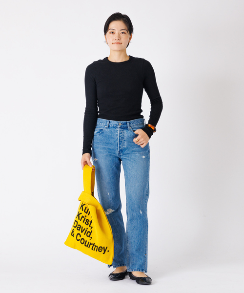 THRIFTY LOOK(スリフティールック)の「【THRIFTY LOOK/スリフティールック】ニットトートバッグ / ミニトート(トートバッグ・レディース・イエロー/ブラック・フリー)」の12枚目の写真