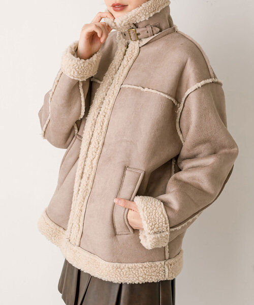 OLIVE des OLIVE(オリーブデオリーブ)の「フェイクムートンブルゾン(ブルゾン・レディース・アイボリー/モカ・FREE)」の11枚目の写真