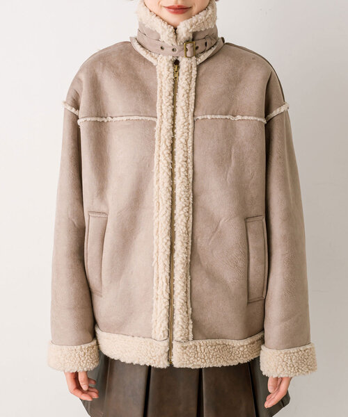 OLIVE des OLIVE(オリーブデオリーブ)の「フェイクムートンブルゾン(ブルゾン・レディース・アイボリー/モカ・FREE)」の18枚目の写真