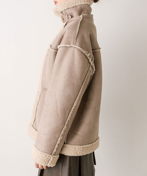 OLIVE des OLIVE(オリーブデオリーブ)の「フェイクムートンブルゾン(ブルゾン・レディース・アイボリー/モカ・FREE)」の19枚目の写真