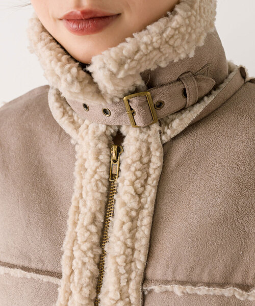 OLIVE des OLIVE(オリーブデオリーブ)の「フェイクムートンブルゾン(ブルゾン・レディース・アイボリー/モカ・FREE)」の22枚目の写真
