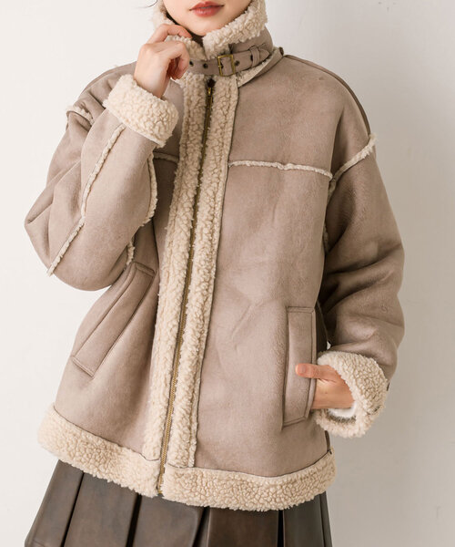 フェイクムートンブルゾン（ブルゾン）｜OLIVE des OLIVE（オリーブデオリーブ）