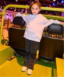 X-girl Stages（エックスガールステージス）の「ひざハート切替フレアデニムパンツ（デニムパンツ・キッズ）」