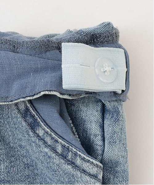 X-girl Stages(エックスガールステージス)の「ひざハート切替フレアデニムパンツ(デニムパンツ・キッズ・ブルー/ブラック・140cm/130cm/120cm/110cm/100cm/90cm/80cm)」の9枚目の写真