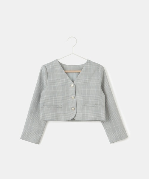 ROPE' PICNIC（ロペピクニック）の「【KIDS】セレモニーにも・セットアップ対応/ノーカラージャケット（ノーカラージャケット・キッズ・ライトグレー/ネイビー・110/150/130/120/140）」の3枚目の写真