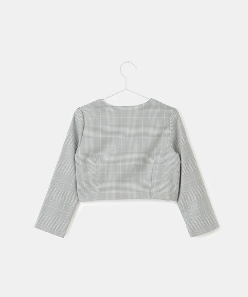 ROPE' PICNIC（ロペピクニック）の「【KIDS】セレモニーにも・セットアップ対応/ノーカラージャケット（ノーカラージャケット・キッズ・ライトグレー/ネイビー・110/150/130/120/140）」の4枚目の写真