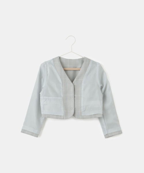 ROPE' PICNIC（ロペピクニック）の「【KIDS】セレモニーにも・セットアップ対応/ノーカラージャケット（ノーカラージャケット・キッズ・ライトグレー/ネイビー・110/150/130/120/140）」の15枚目の写真