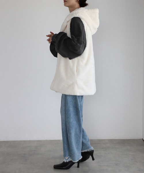 フード付きフェイクファーベスト（ベスト）｜Fizz（フィズ）の