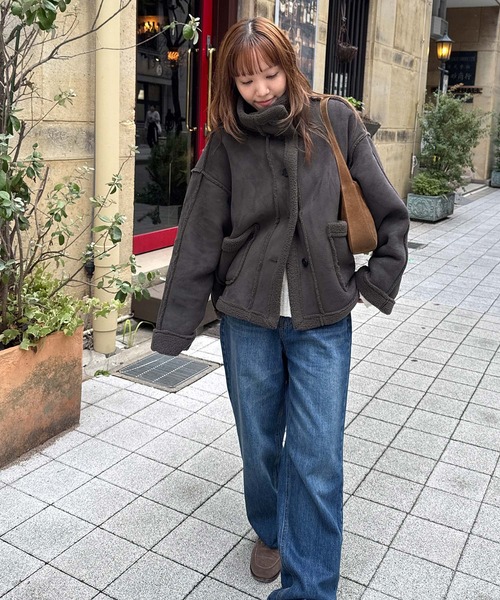 El mar フェイクムートンジャケット（ムートンコート）｜CANAL JEAN