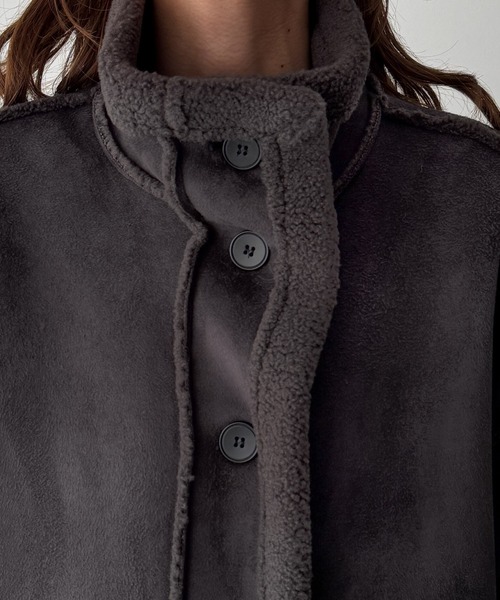 CANAL JEAN(キャナルジーン)の「El mar フェイクムートンジャケット(ムートンコート・レディース・チャコールグレー/クリーム/ブラウン・ONE SIZE)」の16枚目の写真