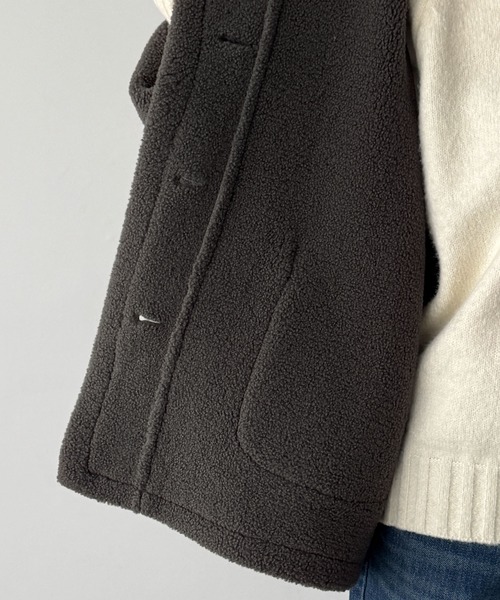 CANAL JEAN(キャナルジーン)の「El mar フェイクムートンジャケット(ムートンコート・レディース・チャコールグレー/クリーム/ブラウン・ONE SIZE)」の18枚目の写真