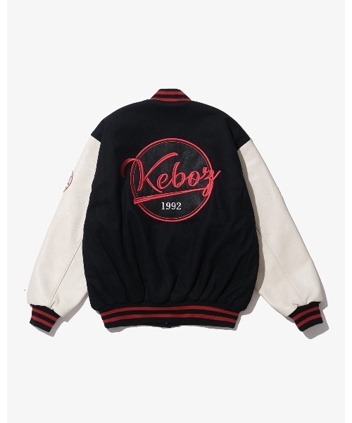 KEBOZ（ケボズ）の「MELTON & LEATHER VARSITY JACKET（スタジャン・メンズ・ブラウン/ブラック/ブルーグレー・M/L/XL）」の19枚目の写真
