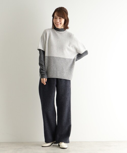 LAURA ASHLEY（ローラアシュレイ）の「ウール混ビーバー調ストレートパンツ（その他パンツ・レディース・グレー/ブルー系その他・38）」の8枚目の写真