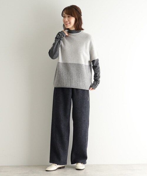 LAURA ASHLEY（ローラアシュレイ）の「ウール混ビーバー調ストレートパンツ（その他パンツ・レディース・グレー/ブルー系その他・38）」の9枚目の写真