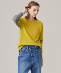ピュアカシミヤ バイカラーニット