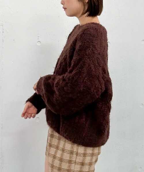 archives（アルシーヴ）の「フェザーモールケーブルルーズニット（ニット/セーター・レディース・アイボリー/ワインレッド/ブラウン/ブルー・MEDIUM）」の14枚目の写真