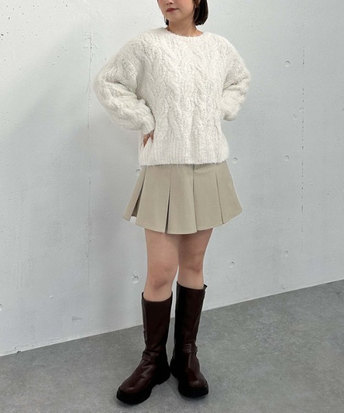 archives（アルシーヴ）の「フェザーモールケーブルルーズニット（ニット/セーター・レディース・アイボリー/ワインレッド/ブラウン/ブルー・MEDIUM）」の19枚目の写真