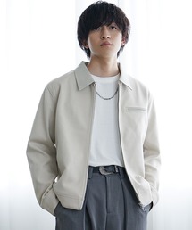 MinoriTY | 【MinoriTY】PUレザーネックダブルジップショート丈ブルゾン ライトアウター メンズ ルーズフィット 春服 冬服(ブルゾン)