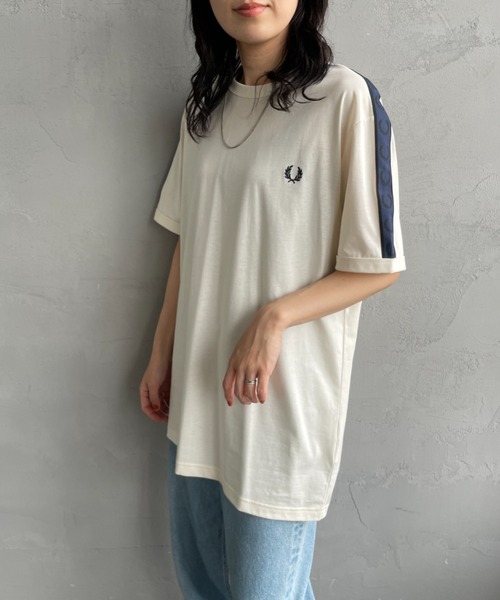 tシャツ 「FRED PERRY/フレッドペリー」 コントラストトラックテープ ショートスリーブリンガーTシャツ レディース メンズ FRED PERRY tシャツ 「FRED PERRY/フレッドペリー